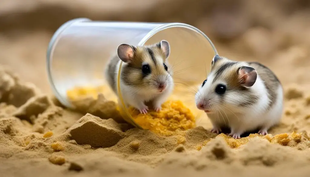 Dwarf and Roborovski Hamster in a Habitat