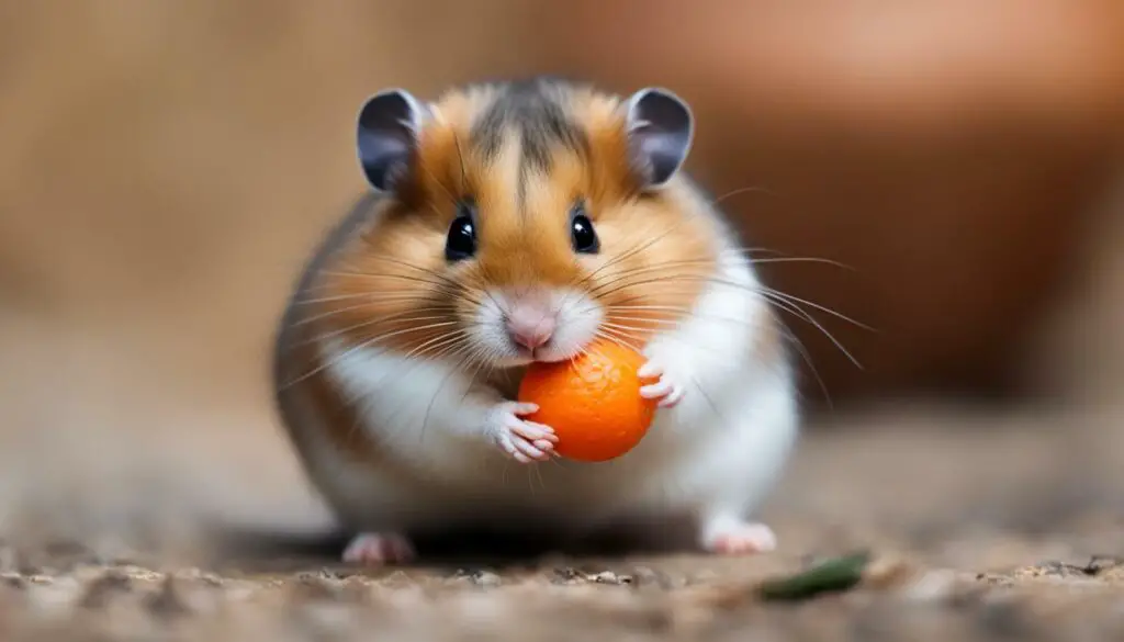 Hamster eating a carrot