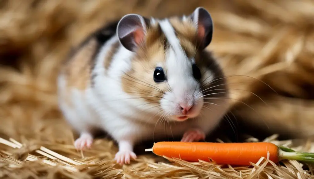 Hamster enjoying a carrot