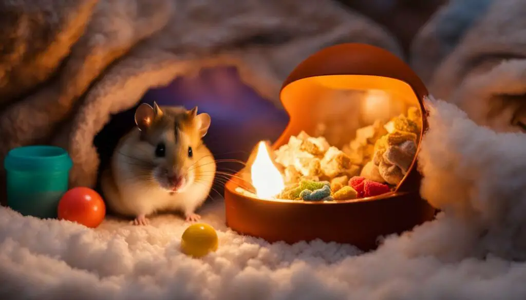 hamster in a warm habitat