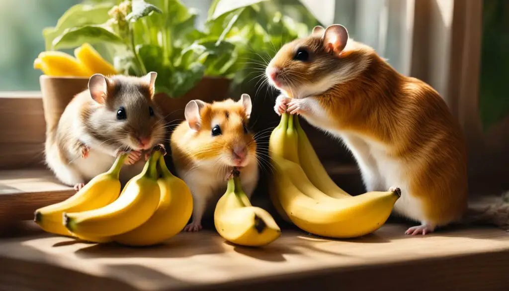 Feeding bananas to hamsters