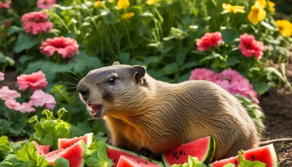 Groundhog in the garden