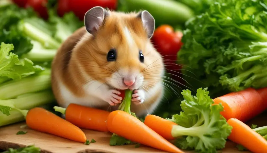 Healthy Hamster Eating Celery