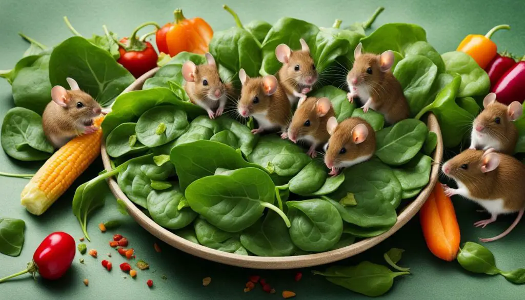 feeding mice spinach image