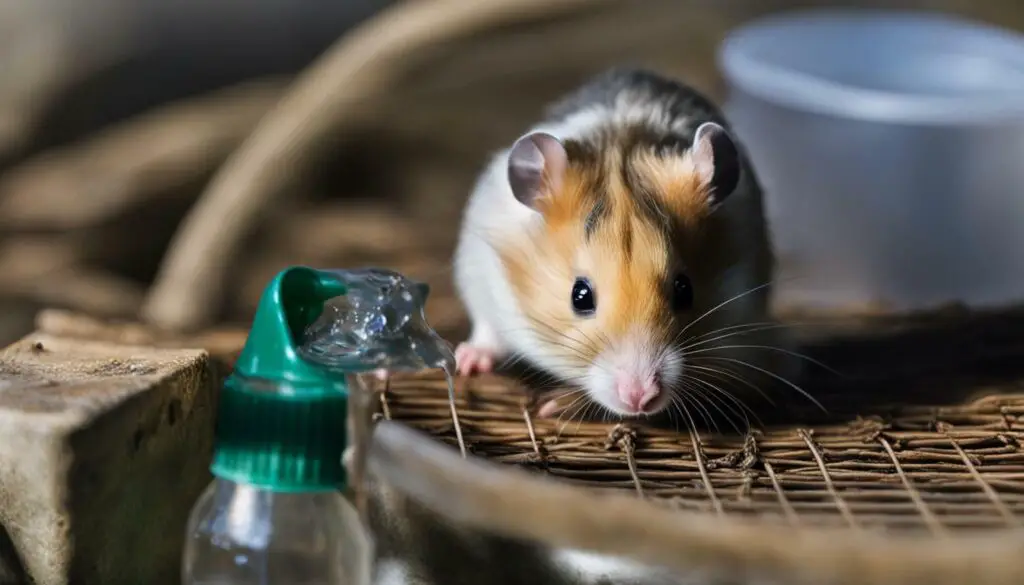 hamster drinking from water bottle
