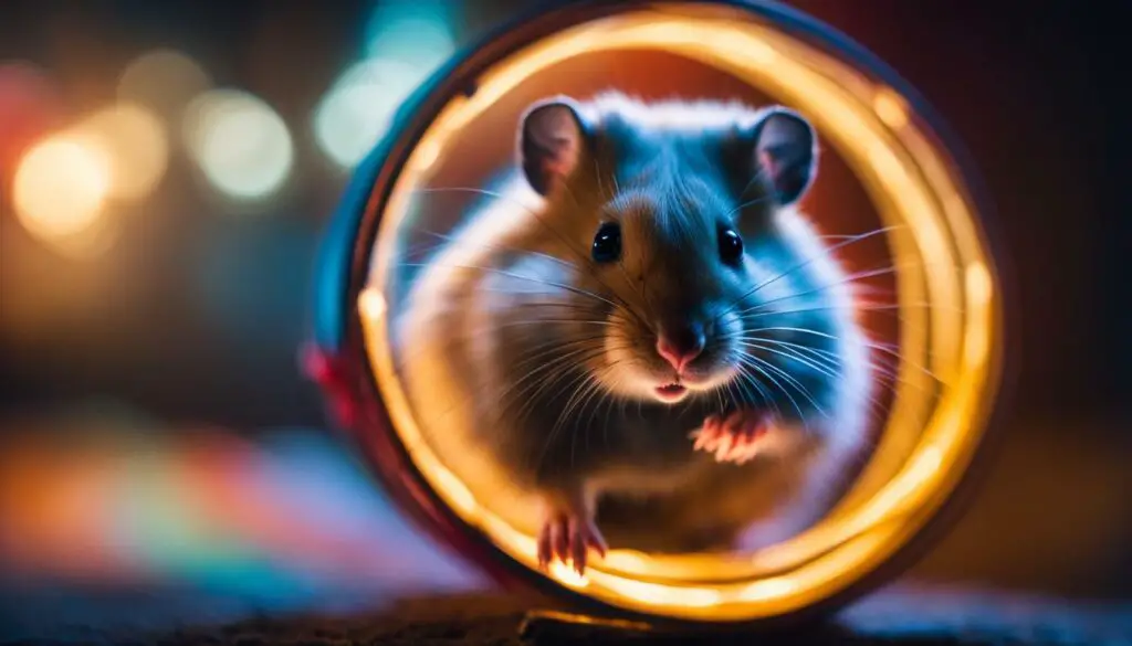 hamster playing on a wheel