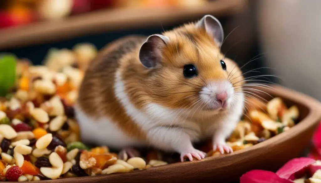 hamster with food in its cheek pouches