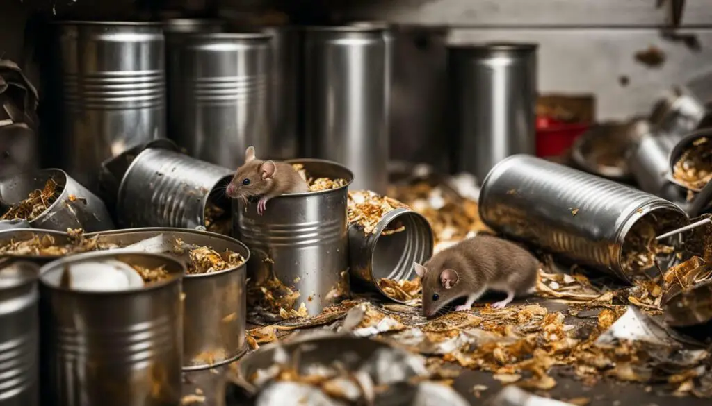 mice damage to tin cans