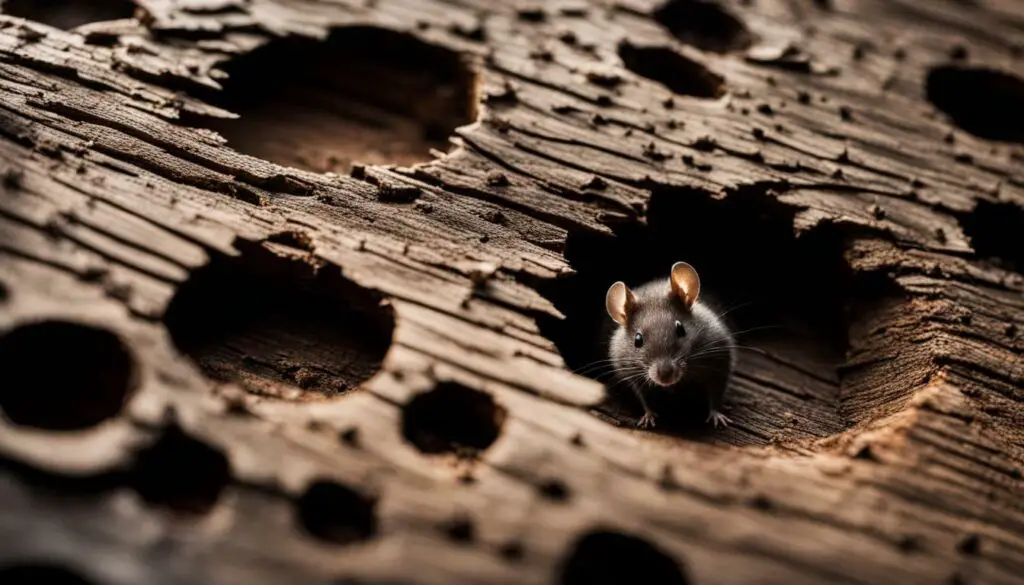 wood damages caused by mice